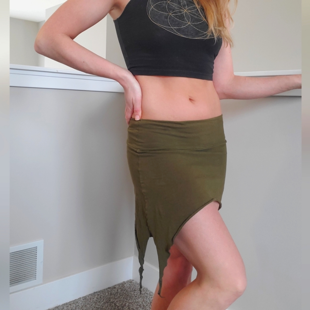 Zhen Nymph Green Festival Fairie Mini Skirt and Strapless Top xs/s